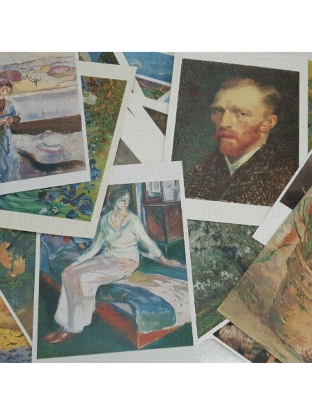 VTG POSTCARDS VAN GOGH MUNCH CEZANNE national gallery art institute MONET 52 lot